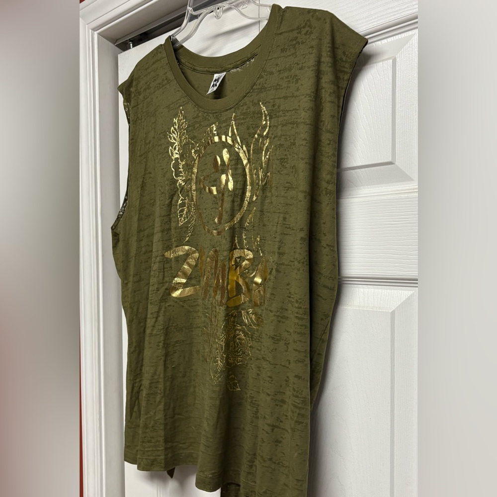 Zumba Fitness Olive Tank with Bold Print XL - Picture 4 of 6